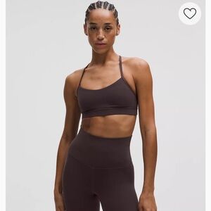 Lululemon Flow Y Nulu Bra Sequoia Brown Size 8